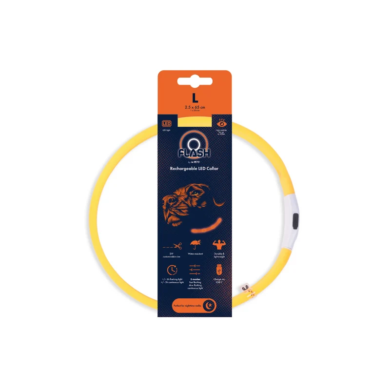FLASH LED rechargeable collar Orange
