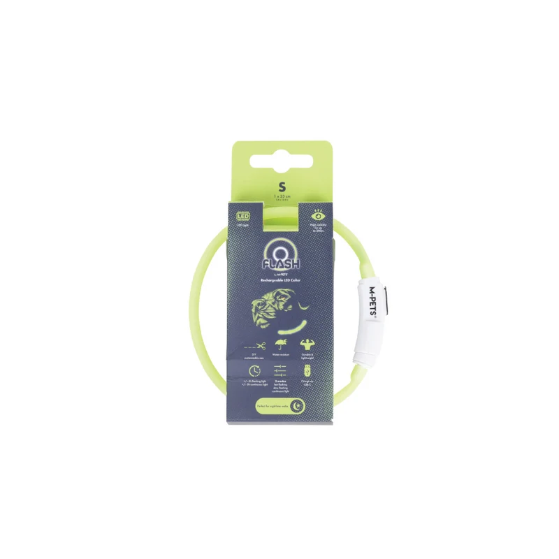 FLASH LED rechargeable collar Green