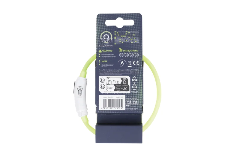 FLASH LED rechargeable collar Green