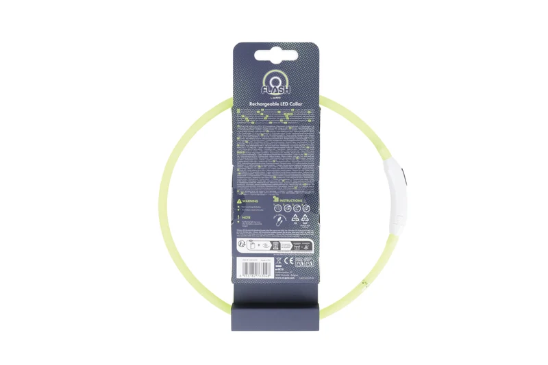FLASH LED rechargeable collar Green