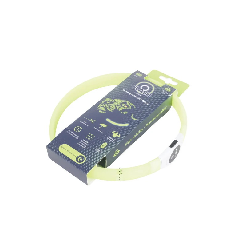 FLASH LED rechargeable collar Green
