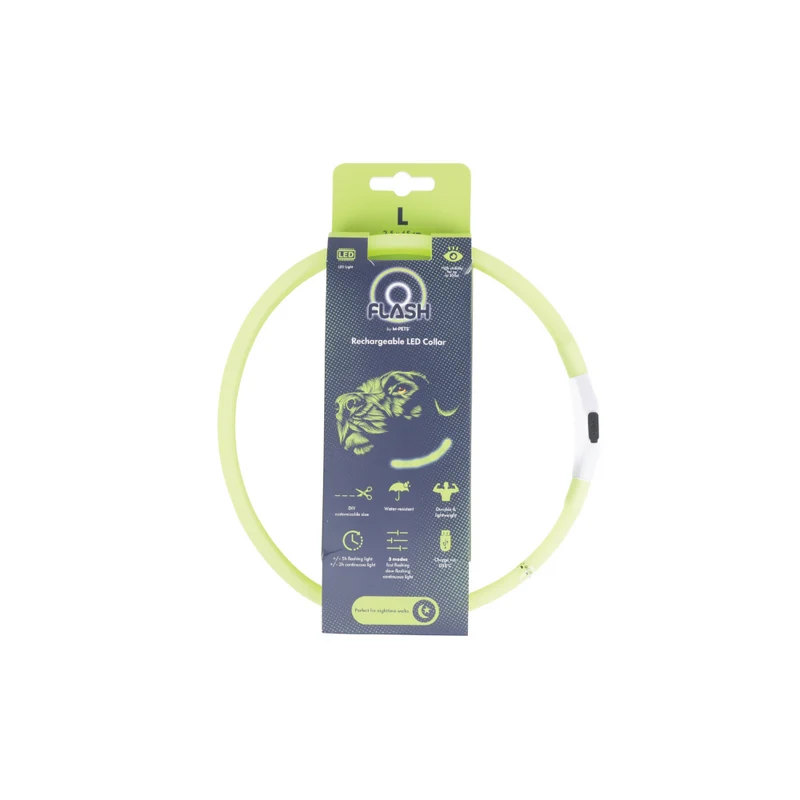 FLASH LED rechargeable collar Green