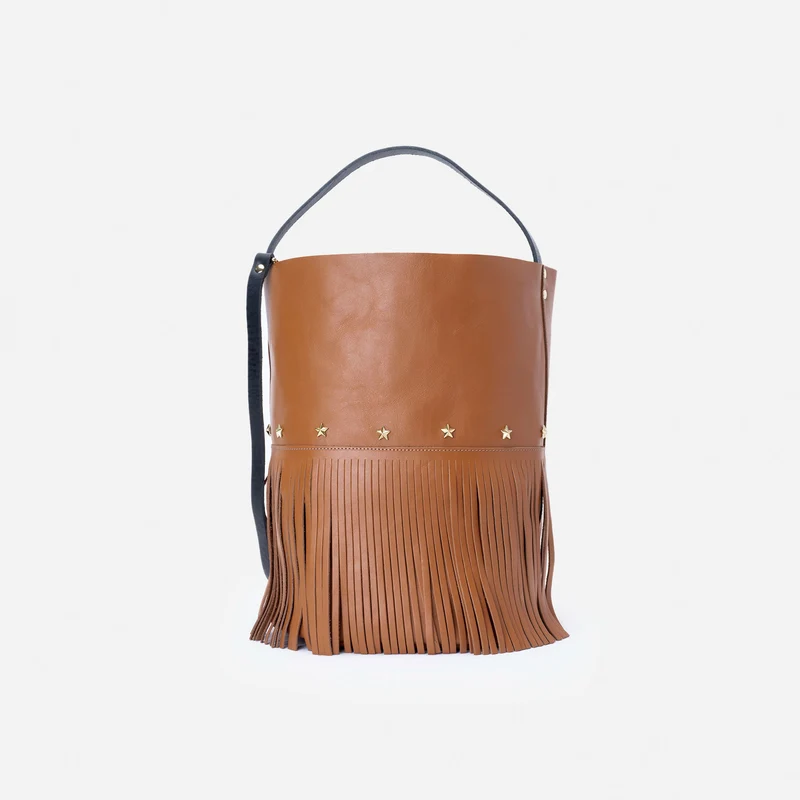 Bucket Fringes Cognac