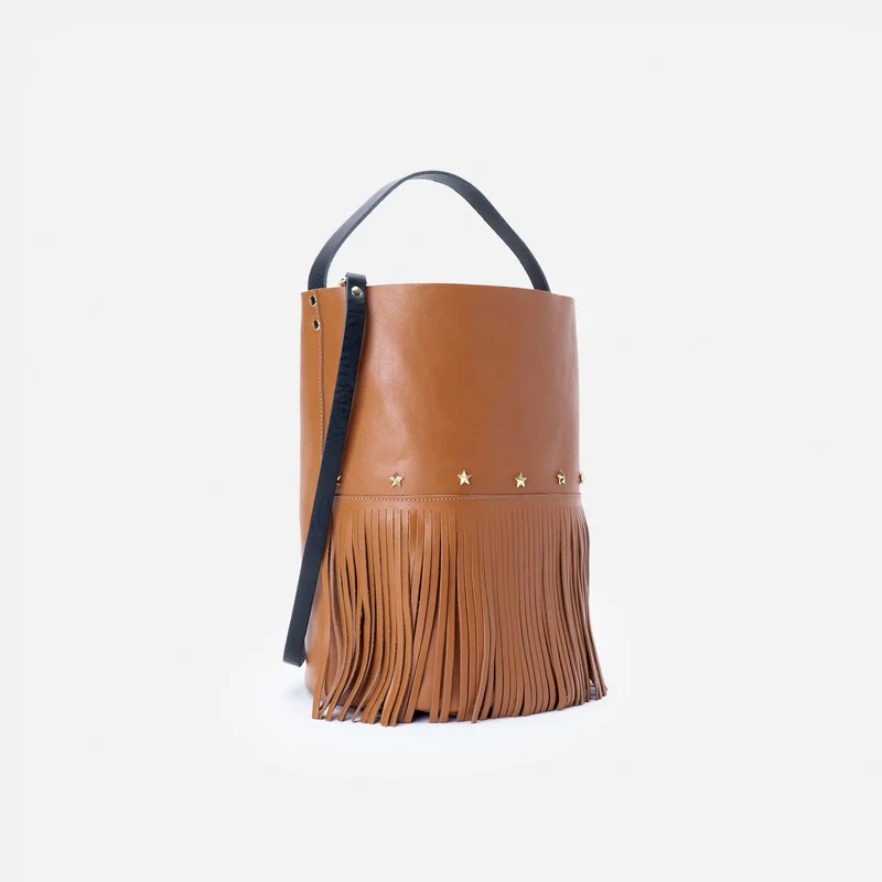 Bucket Fringes Cognac