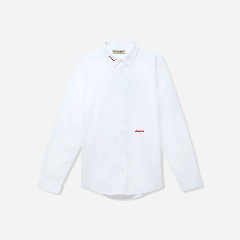 Camisa blanca bordado rojo