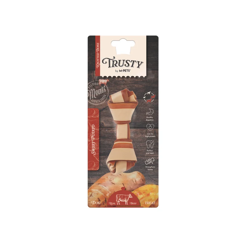 TRUSTY Knotted bone Beef Flavor - SWEET POTATO DISPLAY 12.7 cm