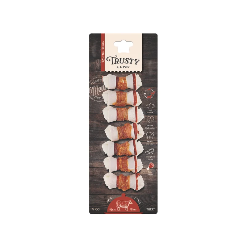 TRUSTY Knotted bones Extra Meaty Beef Flavor 6.4 cm