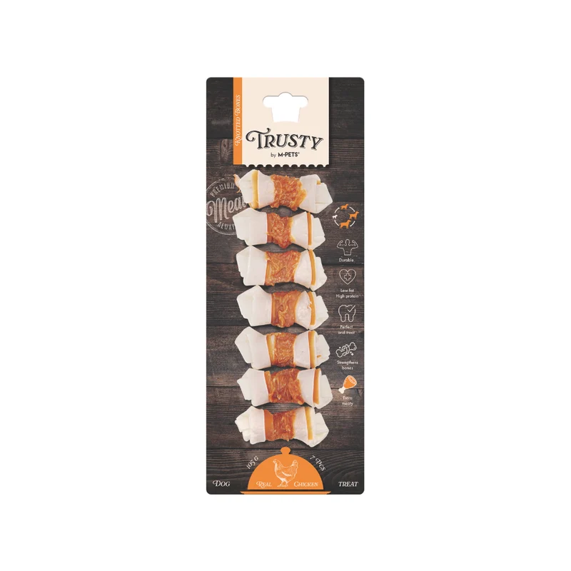 TRUSTY Knotted bones Extra Meaty Chicken Flavor 6.4 cm