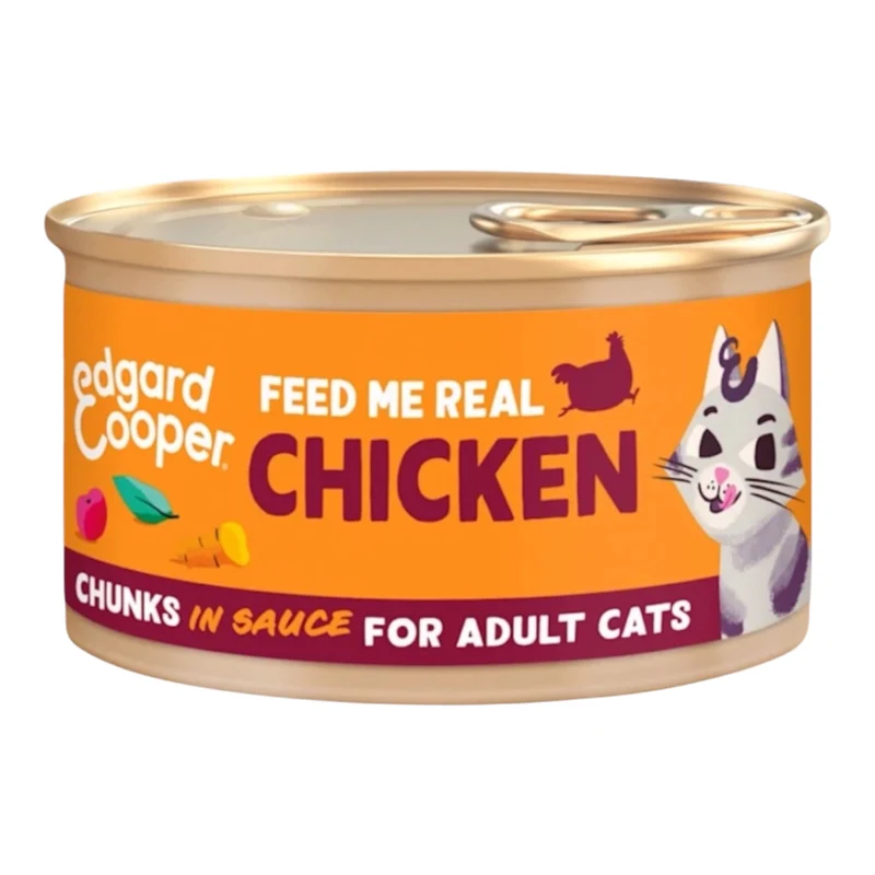 Edgard & Cooper Lata Trocitos de Pollo en Salsa para Gatos Adultos — Sin Cereales
