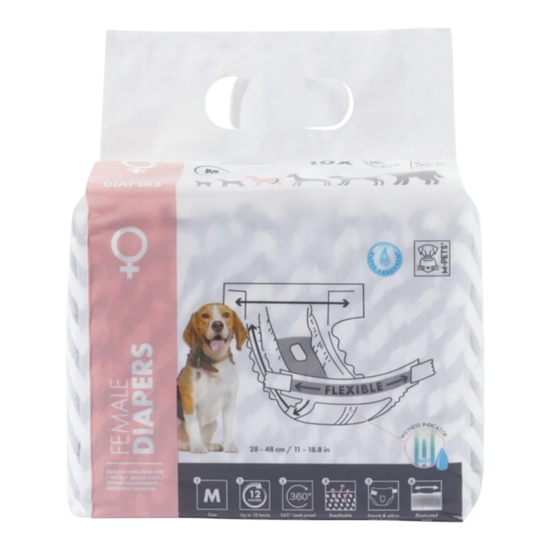 M-PETS Pañales para Hembra – Súper Absorbentes con Indicador de Humedad