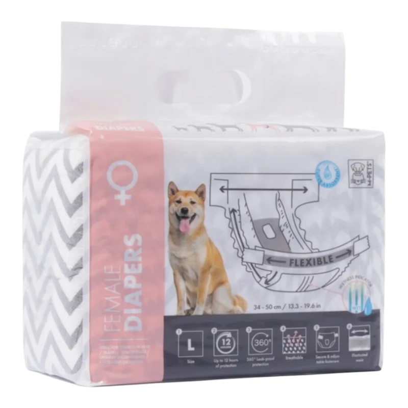 M-PETS Pañales para Hembra – Súper Absorbentes con Indicador de Humedad