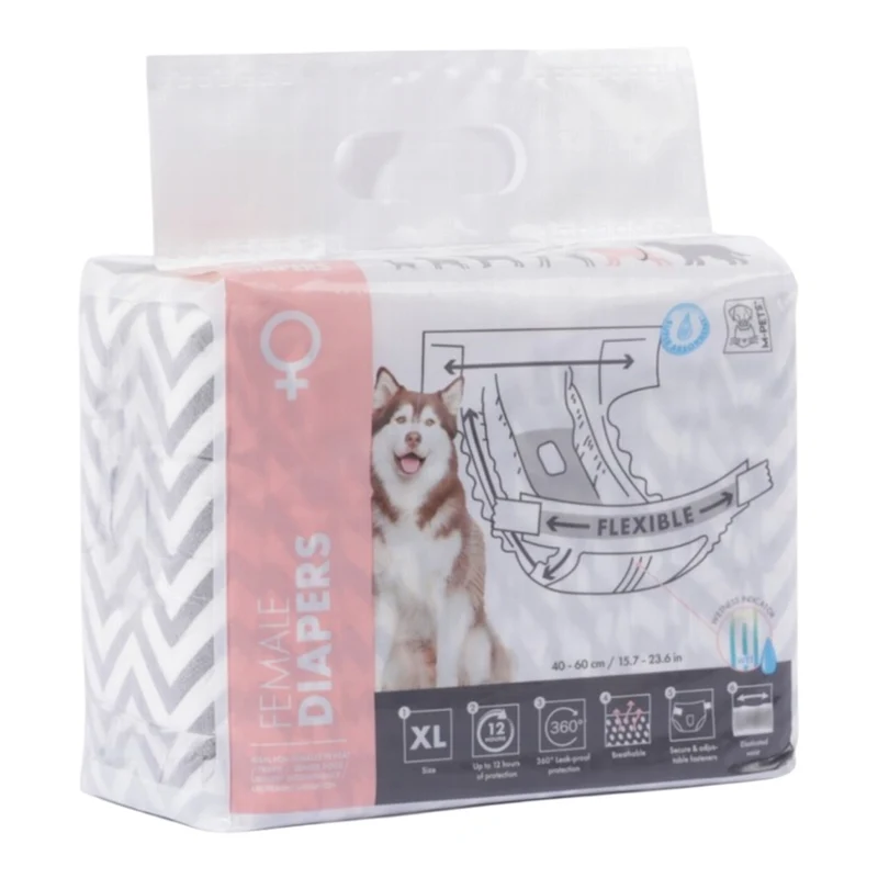 M-PETS Pañales para Hembra – Súper Absorbentes con Indicador de Humedad