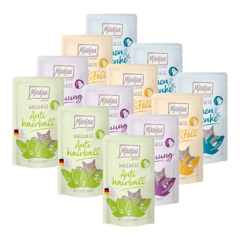 MjAMjAM Pack Wellness Comida Húmeda Funcional para Gatos