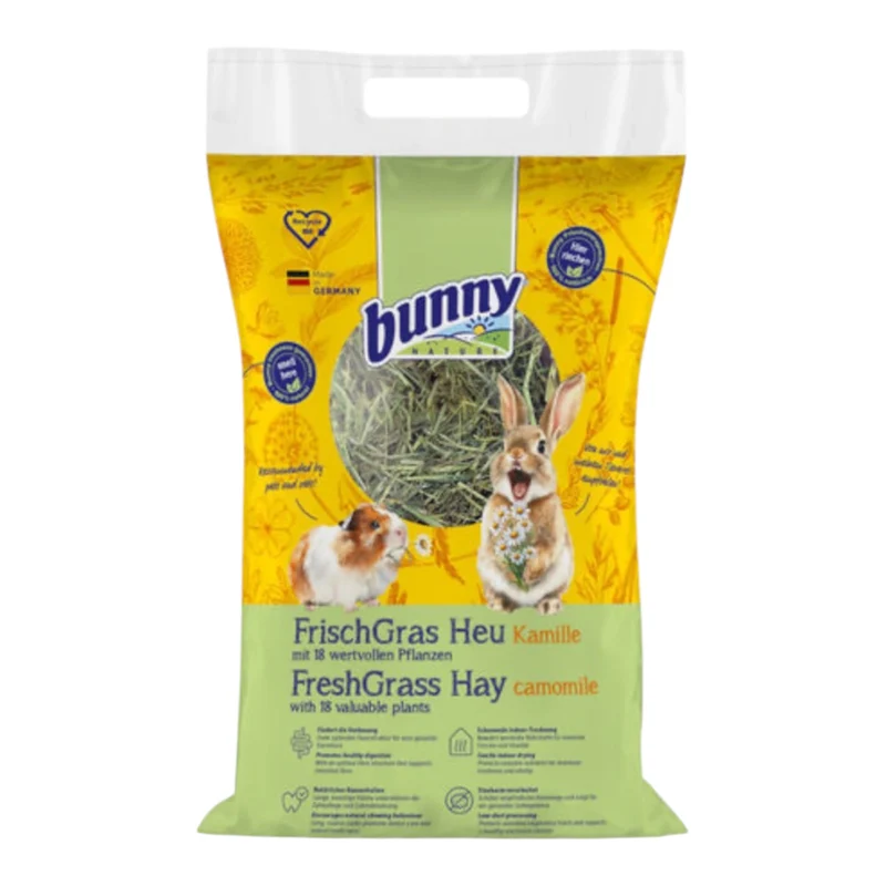 Bunny Heno Freshgrass con Manzanilla 500g | Heno Aromatizado para Conejos y Cobayas