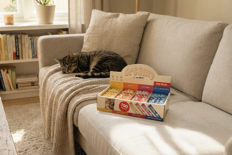 CREAMY Cat Treat DISPLAY 100 pcs - Mixed four flavours