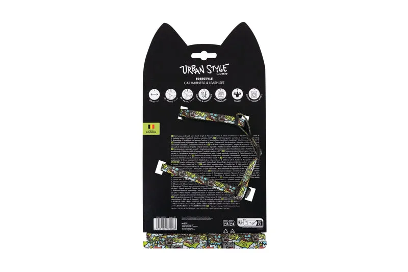 URBAN STYLE FREESTYLE Multicolour Cat Harness & Leash set