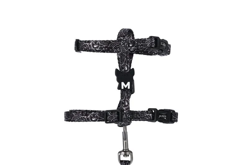 URBAN STYLE FREESTYLE Black & White Cat Harness & Leash set
