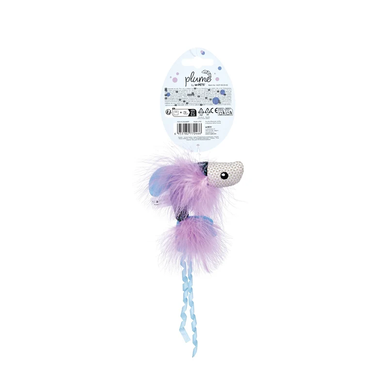 Plume catnip toy Blue fish