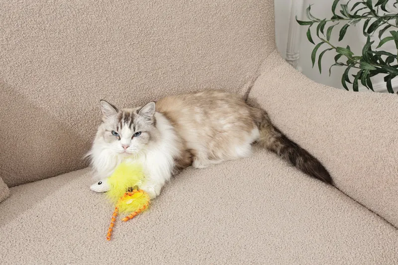 Plume catnip toy Yellow fish