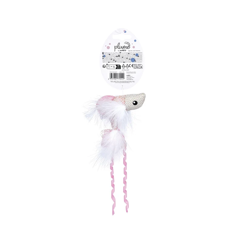 Plume catnip toy Pink fish
