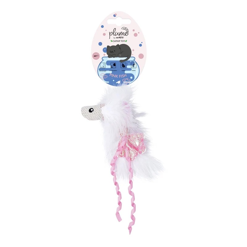 Plume catnip toy Pink fish
