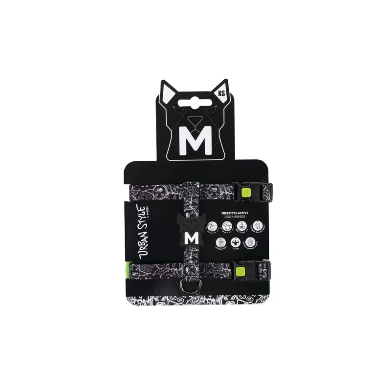 URBAN STYLE FREESTYLE Black & White Active Dog Harness