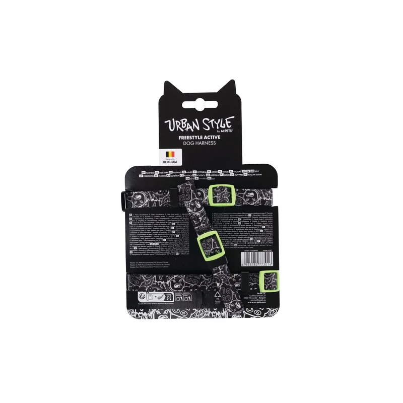 URBAN STYLE FREESTYLE Black & White Active Dog Harness