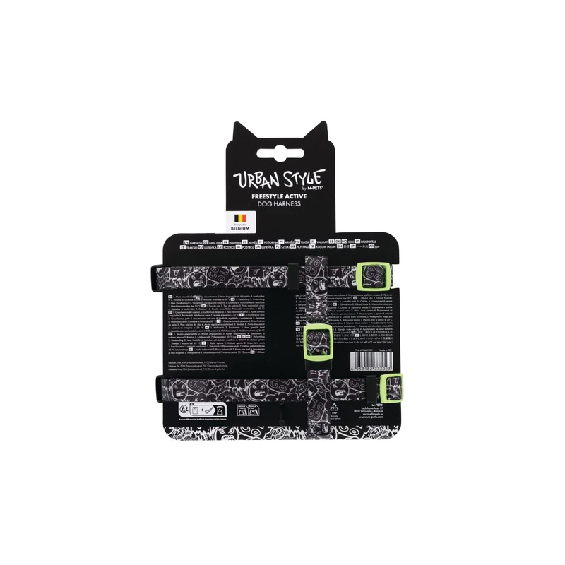 URBAN STYLE FREESTYLE Black & White Active Dog Harness