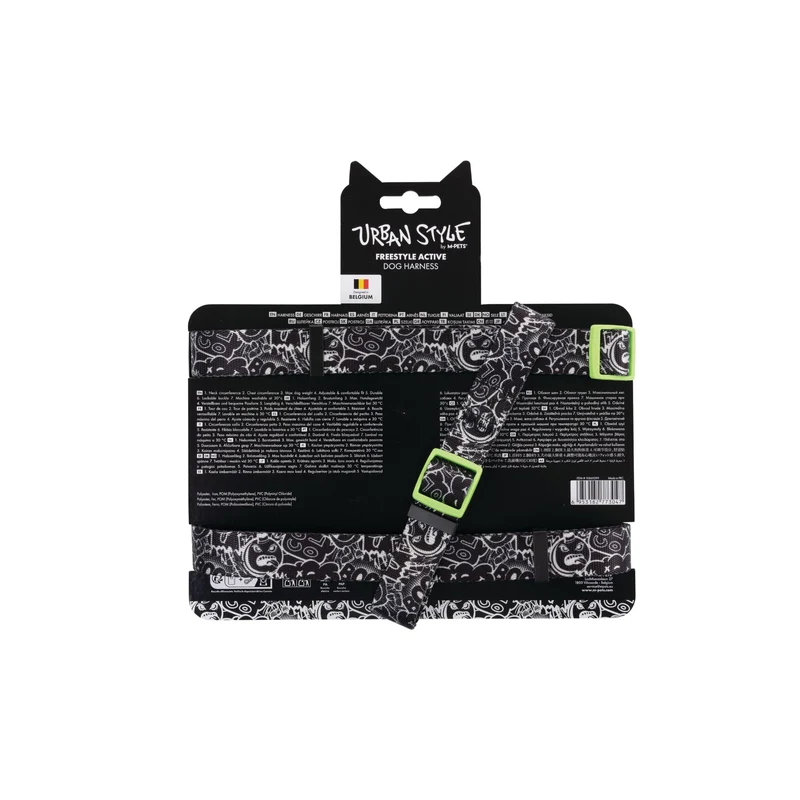URBAN STYLE FREESTYLE Black & White Active Dog Harness