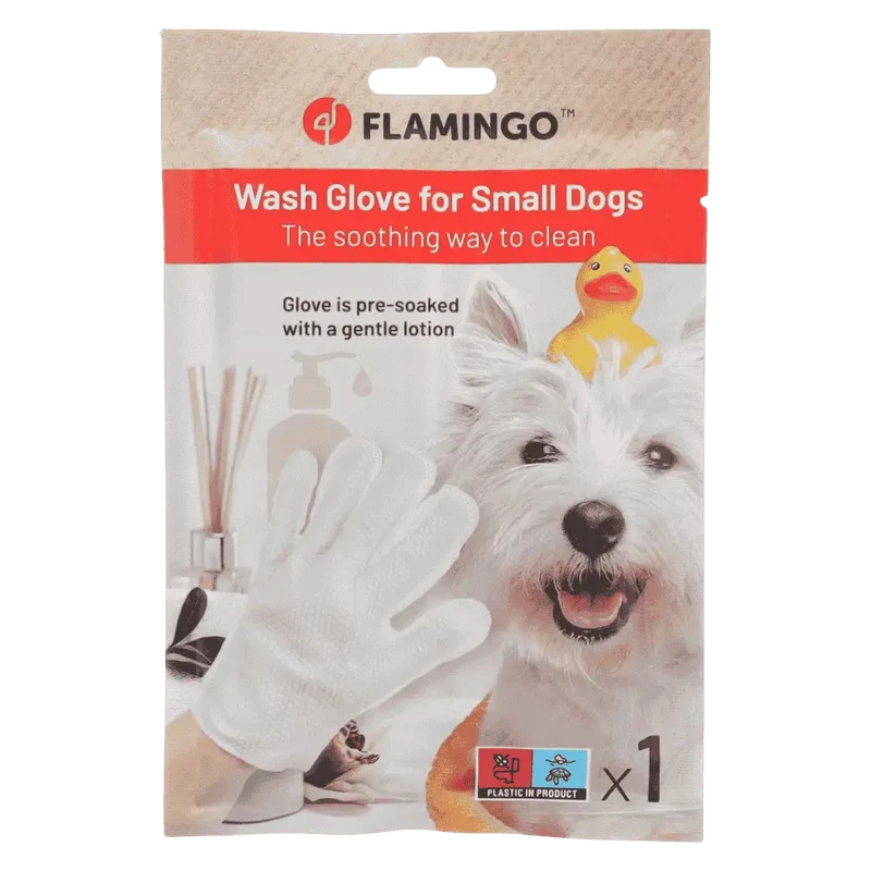 Flamingo Manopla de Lavado Propy Paño Impregnado para Perros