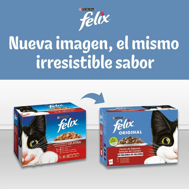 Purina Felix Original Selección De Carnes Sobres En Gelatina 4x85g
