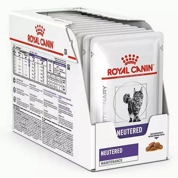 Royal Canin Veterinary Neutered Maintenance Cat 85 Gr (Sobre Finas Láminas En Salsa)