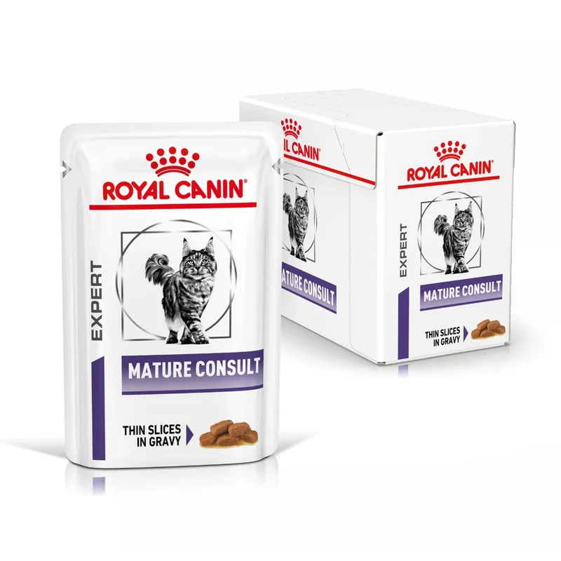 Royal Canin Veterinary Mature Consult Cat 85 Gr (Sobre Finas Láminas En Salsa)