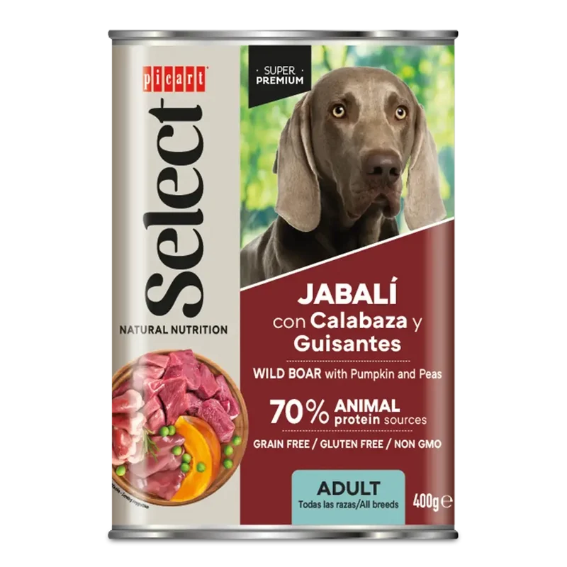 Picart Select Adult Jabalí con Calabaza Lata Comida Húmeda para Perros