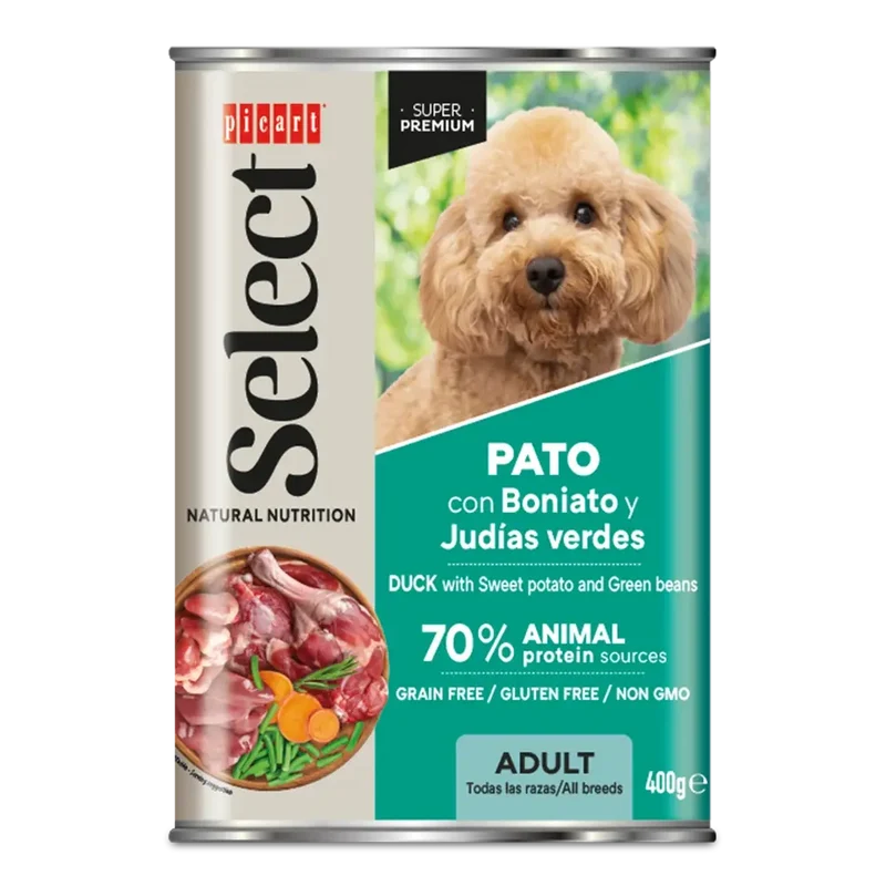 Picart Select Adult Pato con Batata Lata Comida Húmeda para Perros