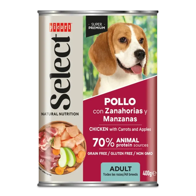 Picart Select Adult Pollo con Zanahorias Lata Comida Húmeda para Perros