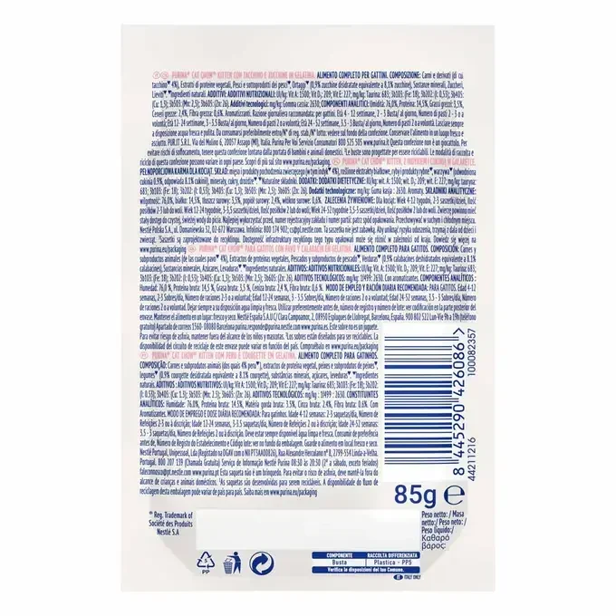 Purina Cat Chow Kitten Pavo Con Calabacín 85g