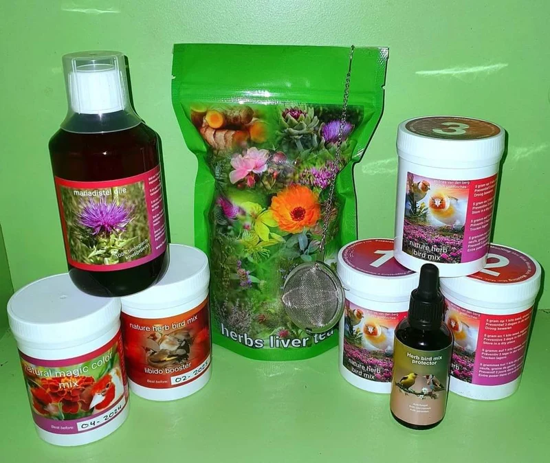 Paquete combinado - Mezcla de hierbas para pájaros - 8 productos
