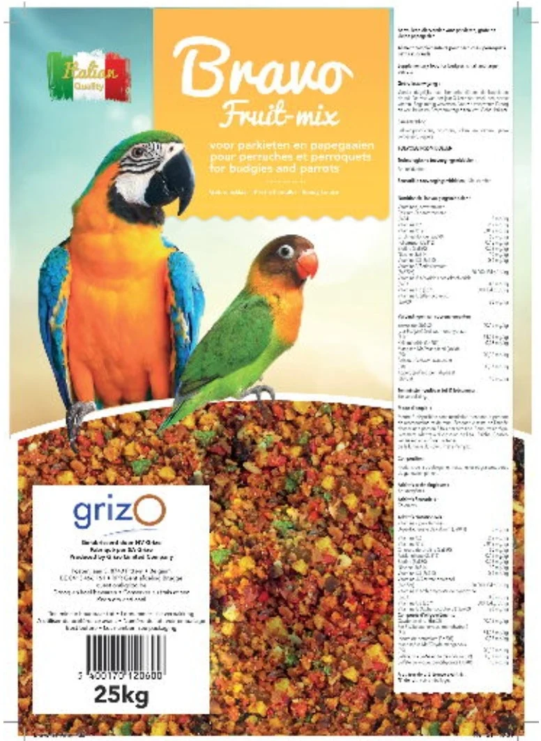 Mezcla de frutas Bravo gruesa de 500 gramos - envasado a mano