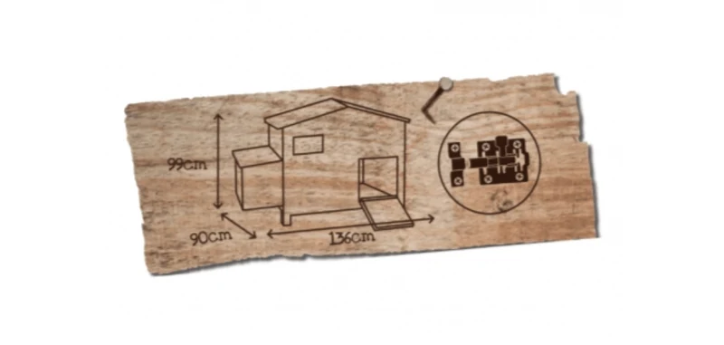 Duvo+ Woodland Gallinero Darci 1 Cabaña - 136 x 90 x 99 cm