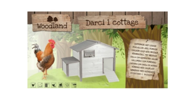 Duvo+ Woodland Gallinero Darci 1 Cabaña - 136 x 90 x 99 cm