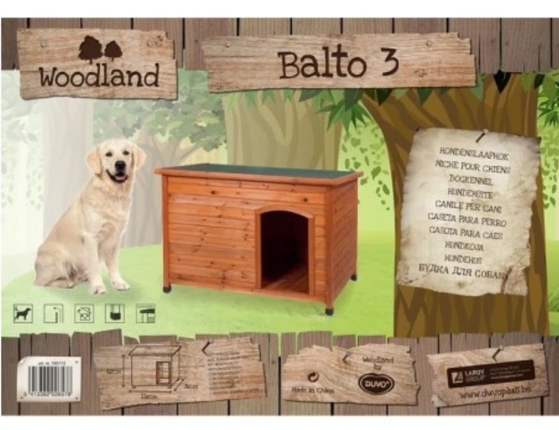 Caseta para perros Woodland Balto Classic 116x76x82cm - Duvo+