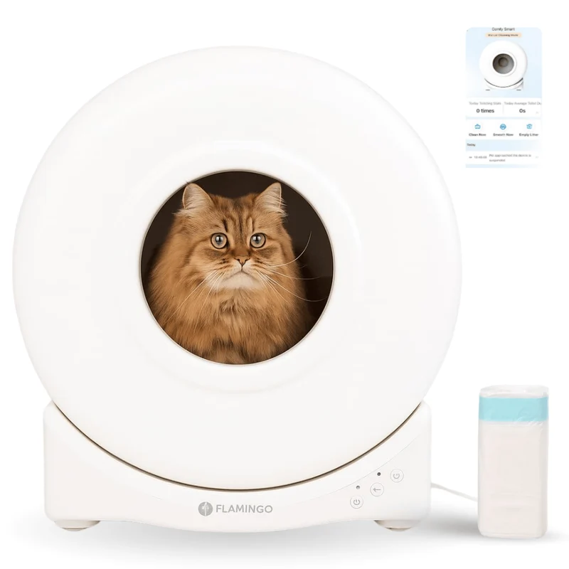 Flamingo Arenero Autolimpiable Atlas para Gatos | Automático y con APP