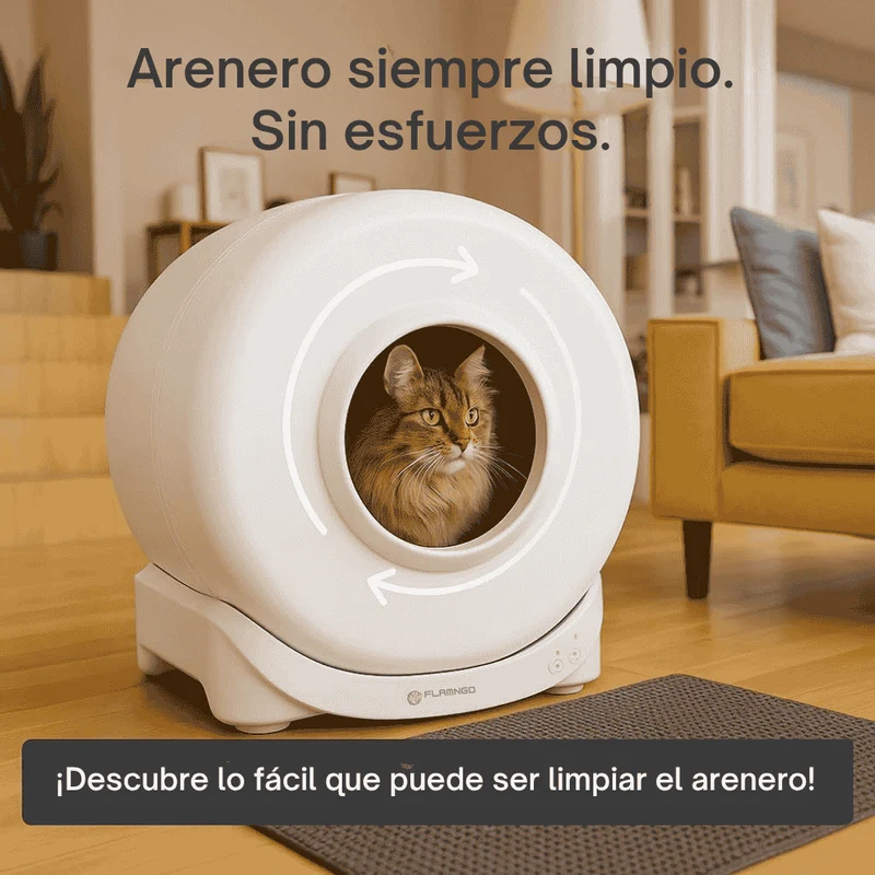 Flamingo Arenero Autolimpiable Atlas para Gatos | Automático y con APP