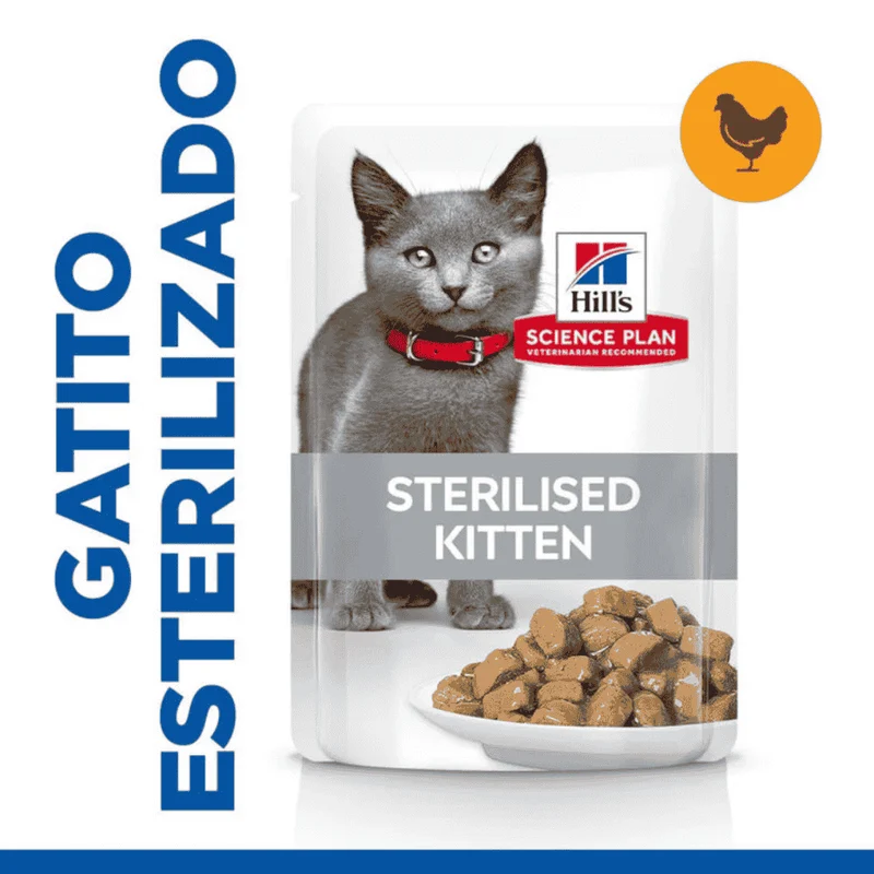 Hill's Science Plan Sterilized Kitten Pollo Pack 12x85g Húmeda para Gatos