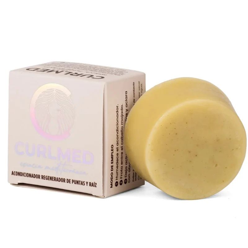 CurlMed Acondicionador Sólido Regenerador Puntas y Raíz Té Matcha 80g