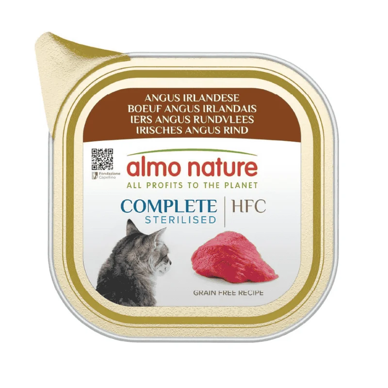 Almo Nature HFC Complete Sterilized Ternera Angus de Buey Irlandés Tarrina Comida Húmeda para Gatos