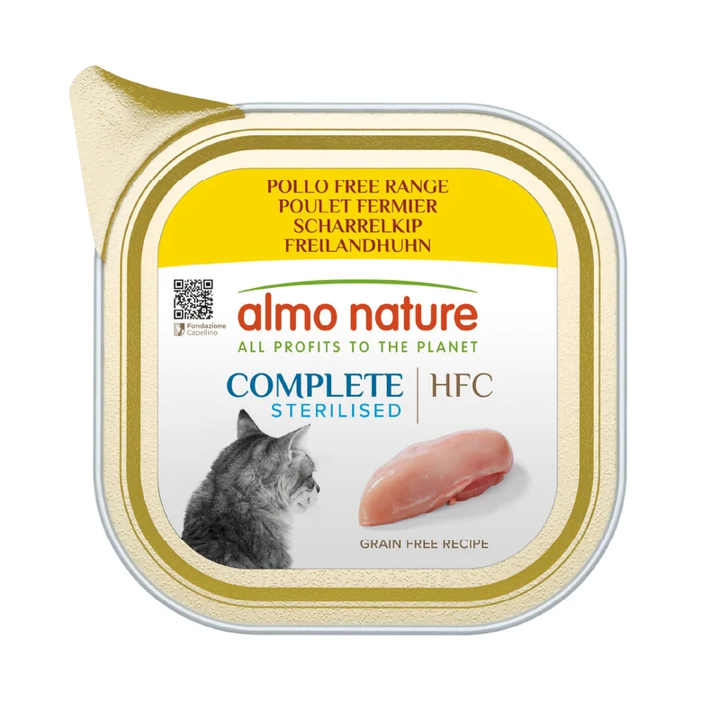 Almo Nature HFC Complete Sterilized Pollo de Corral Tarrina Comida Húmeda para Gatos