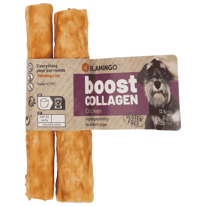 Flamingo Boost Palitos con Pollo y Colágeno Snack Natural para Perros