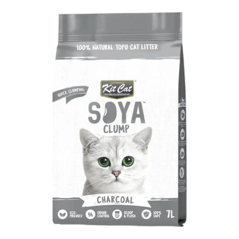 Kit Cat Arena Soya Clump Carbón Activo para Gatos — Arena Aglomerante Biodegradable